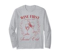 Wine Prime domande dopo Social Club divertente Maglia a Manica