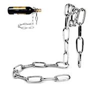 Wine Rack - Iron, Suspending Iron Chain Wine Holder, Creative Design | Countertop Free-Stand, Storage Holder, Creative Bottle Novelty Gift For Kitchen Home Table Decor