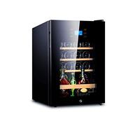 Wine Refrigerator - Wine Cooler with Stainless Steel Frame Glass Front Door - 62L Wine and Drink Fridge 5-18℃ Temperature Zone Lock Key Blue LED Light for Home Office Kitchen and Bar