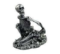Wine Stand, Halloween Counter Wine Rack, Resin Skeleton Storage Organizer, Skull Shape Low-Key Luxurious, Home Kitchen Decor, 7.48x4.72x7.09 Inches, Silver Color, 1 Piece