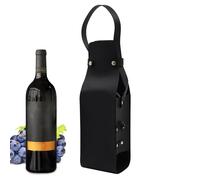 Wine Tote | PU Leather Wine Holder Carrying Case | Stylish Wine Carrier with Handle, Durable Liquor Bottle Carrier, Portable Carry-On Pouch, Travel Wine Bag for Wine Bottle Storage and Transport