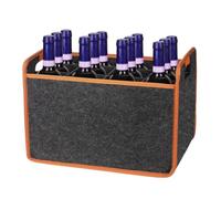 Wine Travel Bag - Wine Carrier | Alcohol Boxes For Moving | Felt Wines Carrier Divider Storage Box | Portable Wines Tote Bag, Liquor Bottle Tote With Handle For Travel Camping And Tours