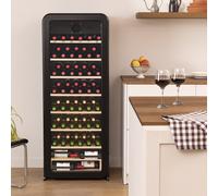 WINECOOLER RETRO - Cantinetta Per Vini Stile Rétro Con Diverse Capienze: 12, 24, 45 O 72 Bottiglie Nero