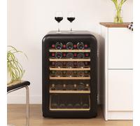 WINECOOLER RETRO - Cantinetta Per Vini Stile Rétro Con Diverse Capienze: 12, 24, 45 O 72 Bottiglie Nero
