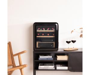 WINECOOLER RETRO - Raffreddatore Di Vino Elettrico In Stile Retrò Per 12, 45 O 76 Bottiglie Nero