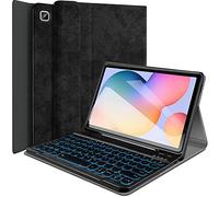 Wineecy Custodia con tastiera retroilluminata per Samsung Galaxy Tab S6 Lite 10.4 pollici 2024/2022/2020, 7 colori retroilluminato tastiera wireless staccabile PU Folio Stand Cover Case con S Pen
