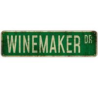 Winemaker Dr Cartello di avvertimento Winemaker Dr Novità Zona Sign Decorazione da parete per fattoria Cortile Porta d'ingresso Interno Esterno Cartello stradale rustico 40 x 10 cm