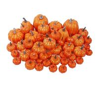 winemana 46 zucche artificiali di dimensioni assortite, decorazioni autunnali in schiuma, zucche arancioni, decorazione autunnale, zucca finta decorativa per il raccolto, il Ringraziamento,
