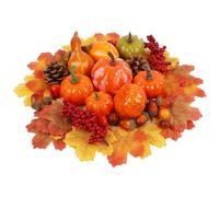 Winemana, mini zucche artificiali, 30 foglie d'acero, 10 ghiande, 2 pigne, 8 zucche, 2 bacche rosse, 5 zucche di melograno, decorazione per il giorno del raccolto autunnale, set da 57 pezzi
