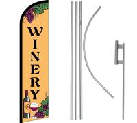 Winery Windless Banner Bandiera & 4.9m Asta Bandiera Kit / Terra