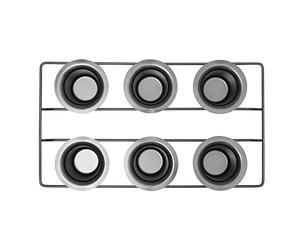 Winfeb Popover - Padella verticale 6 tazze con finitura antiaderente, completa di mini spazzola per imbastitura