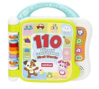 winfun Libro di apprendimento bilingue, Spagnolo e Inglese, 11 Pagine Colorate, 3 modalità di Gioco, 10 categorie, Suoni e Melodie, Maniglia di Presa, Libri educativi, Giocattoli Bambini +12 Mesi