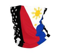 Wing Cambodian And Porto Rico Flag Ghetta da Collo Elastico Passamontagna Antipolvere Sciarpa al Collo per Campeggio Pesca Ciclismo 26X30CM