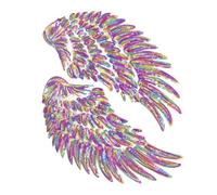 Wing Ironing Repair Applique - 1 Pair Cloth Badges | Intricate Lace Embroidery Patch Set, Decorative Clothes Placement Embellishment Motif For Jean Jacket Backpacks Hoodies Shoes Shirts Crafts