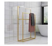 Wing Porta Asciugamani da Terra in Metallo, Porta Salviette Grande per Bagno, Cucina, Piantana da Bagno a 2 Bracci, Resistente, Robusto e Resistente alla ruggine,d'oro,85×20×110cm(L×W×H)