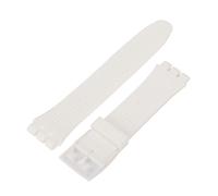 Wingbind - Cinturino di ricambio in silicone, 17 mm/19 mm/20 mm, con fibbia a sgancio rapido per Swatch, unisex adulto, bianco, 20 mm