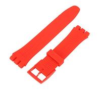 Wingbind - Cinturino di ricambio in silicone, 17 mm/19 mm/20 mm, con fibbia a sgancio rapido per Swatch, unisex adulto, Rosso, 19 mm