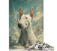 Winged Bull Terrier in The Clouds Bull Terrier Remembrance Puzzle Impossible 1000Pcs Decorazione Per La Casa. Rilassamento E Intelligence Per Adulti E Ragazzi Da 14 Anni 1000pcs (75x50cm)