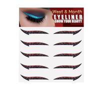 Winged Eyeliner - Peel & Stick Glitter Eye Decals, nastro di trasferimento per make up | Stencil autoadesivo istantaneo, strumento per eyeliner riutilizzabile per look da festa, 5 paia