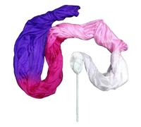 Winged Sirenny 2,5 m Nastro Danza Seta Dipinta a Mano, Throw Streamer | Asta acrilica con custodia integrata per riporre la seta e creare lanci scenografici. Seta naturale leggera, dipinta a mano.