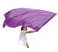 Winged Sirenny Bandiera Seta per Danza Spirituale, Arte del Flusso, Stendardo Leggero con Asta Flessibile per Espressione Corporea, Festivals, Performance e Decorazione, 89x222 cm (viola)