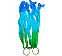 Winged Sirenny Runner per aquiloni in seta, set da 2, con nastro di seta fluente, con anelli di bambù, per danza, decorazione o arti del movimento (avventura)