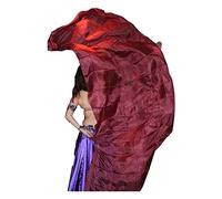 Winged Sirenny Velo Pura Seta Naturale Tinta Unita, 270x110 cm rettangolare per Danza Orientale e Tribal Fusion, Tessuto Fluido e Leggero per Performance Artistiche e Workshop, bordeaux