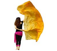 Winged Sirenny Velo Seta Rettangolare, Gradiente Colore, Sciarpa Leggera e Fluida per Danza del Ventre, Spettacoli, Danza Tribale, Fusion, Laboratori Coreografici e Festival Musicali, arancione