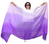 Winged Sirenny Velo Seta Rettangolare, Gradiente Colore, Sciarpa Leggera e Fluida per Danza del Ventre, Spettacoli, Danza Tribale, Fusion, Laboratori Coreografici e Festival Musicali, viola