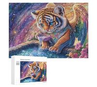 Winged Tiger Cub with Water Vessel at Star Pond Puzzle 300 Pezzi Per Anziani Svago Indoor Stimolazione Mentale Regalo Per Pensiero Gentile 300 PCS