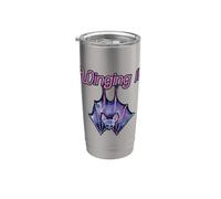 Winging it, pipistrello, illustrazione, viola, pipistrelli Bicchiere termico in acciaio inox doppia parete