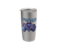 Winging it, pipistrello, illustrazione, viola, pipistrelli Bicchiere termico in acciaio inox doppia parete