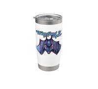 Winging it, pipistrello, illustrazione, viola, pipistrelli Bicchiere termico in acciaio inox doppia parete
