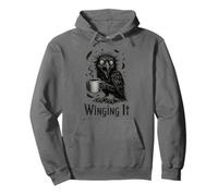 Winging It - Retro Unhinged Angry Black Crow Bere caffè Felpa con Cappuccio