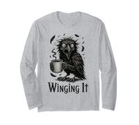 Winging It - Retro Unhinged Angry Black Crow Bere caffè Maglia a Manica