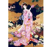 Wingkin Kit punto croce per adulti geisha giapponese fai da te punto croce stampa complementi arredo casa ricamo artistico ricamo (11CT tela prestampata) 40x50cm
