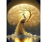 Wingkin Kit punto croce per adulti pavone animale fai da te punto croce stampa complementi arredo casa ricamo artistico ricamo (11CT tela prestampata) 40x50cm