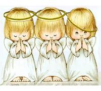 Wingkin Kit punto croce per adulti Tre adorabili bambini angelo fai da te punto croce stampa complementi arredo casa ricamo artistico ricamo (11CT tela prestampata) 40x50cm