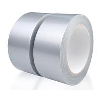 WinGluge 2 Pezzi Nastro Telato, Nastro Adesivo Argento 27m x 48mm, Duct Tape Super, Nastro Adesivo Impermeabile Universale, per Riparazioni, Imballaggio,Fissaggio, Marcatura e Sigillatura