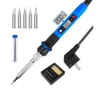 WinGluge 80W Saldatore a Stagno Kit, Saldatura Strumenti con Display a LED, Temperatura Regolabile 180-480°C, 5 Punte di Saldatura e Supporto per Saldatore, Per Saldatura e Riparazioni