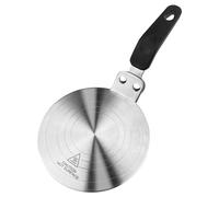 WinGluge Adattatore Induzione da 13cm, Piastra di Diffusione di Calore con Manico Rivestimento, Disco Convertitore per Piastra di Cottura a Induzione, Piattello Induzione Acciaio Inossidabile Argento