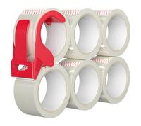 WinGluge Nastro Adesivo Per Imballaggi Pacchi 6 pcs, Nastro da Imballaggio Resistente da 50mm x 66m, Rotolo di Nastro Trasparente Pesante ad Uso Generale per Imballaggio, Spedizione e Trasloco