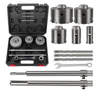 WinGluge Set di Trapano a Testa Cava 30 40 68 80 100 mm, Fresa a Tazza Carotatrice Con Adattatore SDS, per Calcestruzzo, Muratura e Cemento