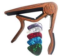 WINGO Capotasto Chitarra Professional Capo per Chitarra Classica con 5 Plettri, Colore Palissandro.