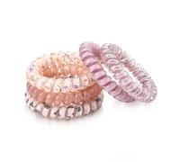 Wingoden 5 elastici per capelli a spirale, senza pieghe, per coda di cavallo, in plastica, per capelli, senza pieghe, confezione da 5 pezzi, colore: rosa
