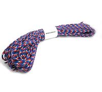 WINGONEER A Corda Paracord 100 FT 7 Nucleo 550 Paracord Camping 30 Metro (Rosso + Bianco + Blu)