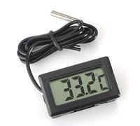 WINGONEER Termometro Digitale LCD Monitor di Temperatura con sonda Esterna per Piccolo Freezer Frigorifero Aquarium - Nero