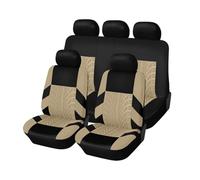 WINGOT Coprisedili Auto per Ford Tourneo Courier 2014-2025, Set Coprisedile Fodere per Anteriori e Posteriori, Compatibile con Airbag Laterale,Beige- Five Seats