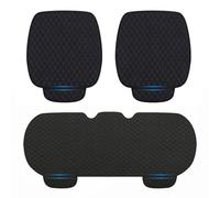 WINGOT Cuscino Sedile Auto per BMW 3 Series G20 G21 G28 2000-2023 2024, 3 PCS Lino Traspirante coprisedili, Antiscivolo Cuscino Auto Anteriore e Posteriore,Black-Three Piece Set
