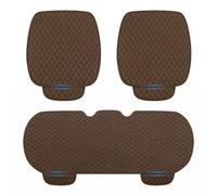 WINGOT Cuscino Sedile Auto per Skoda Kamia 2018 2019 2020 2021 2022 2023 2024, 3 PCS Lino Traspirante coprisedili, Antiscivolo Cuscino Auto Anteriore e Posteriore,Brown-Three Piece Set